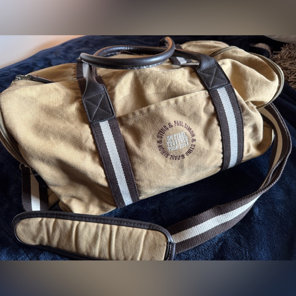 Sting & Paul Simon On Stage Together 2014 Canvas Duffle Bag Heritage Tour